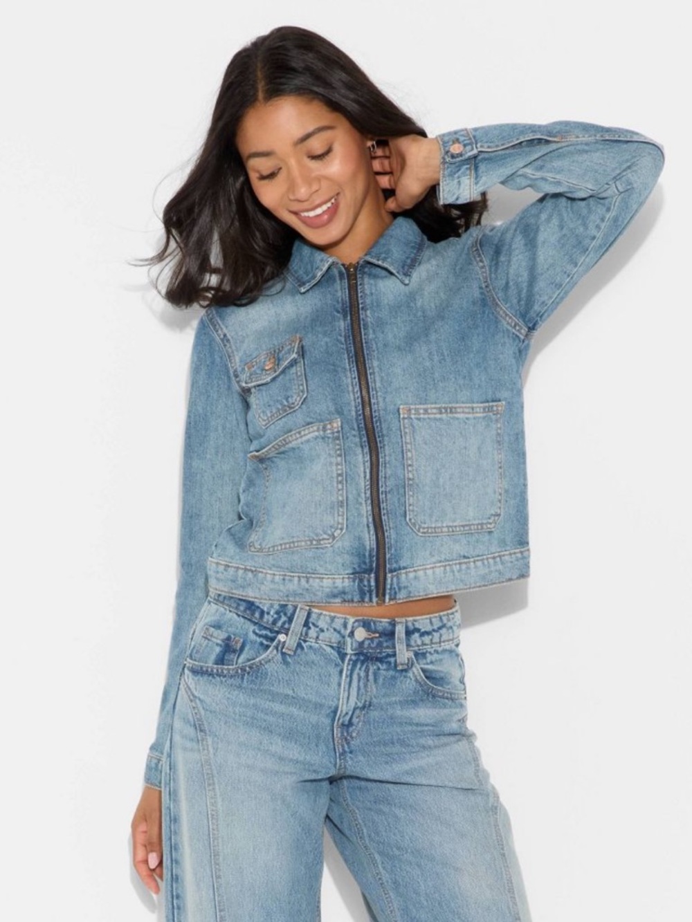 Wild Fable Women's Denim Utility Jacket - Light Wash - XS